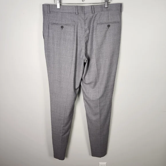 Mantoni 100% Italian Super Fine Wool No Pleat Dress Pants In Gray Size 38R #0413 - Picture 5 of 14